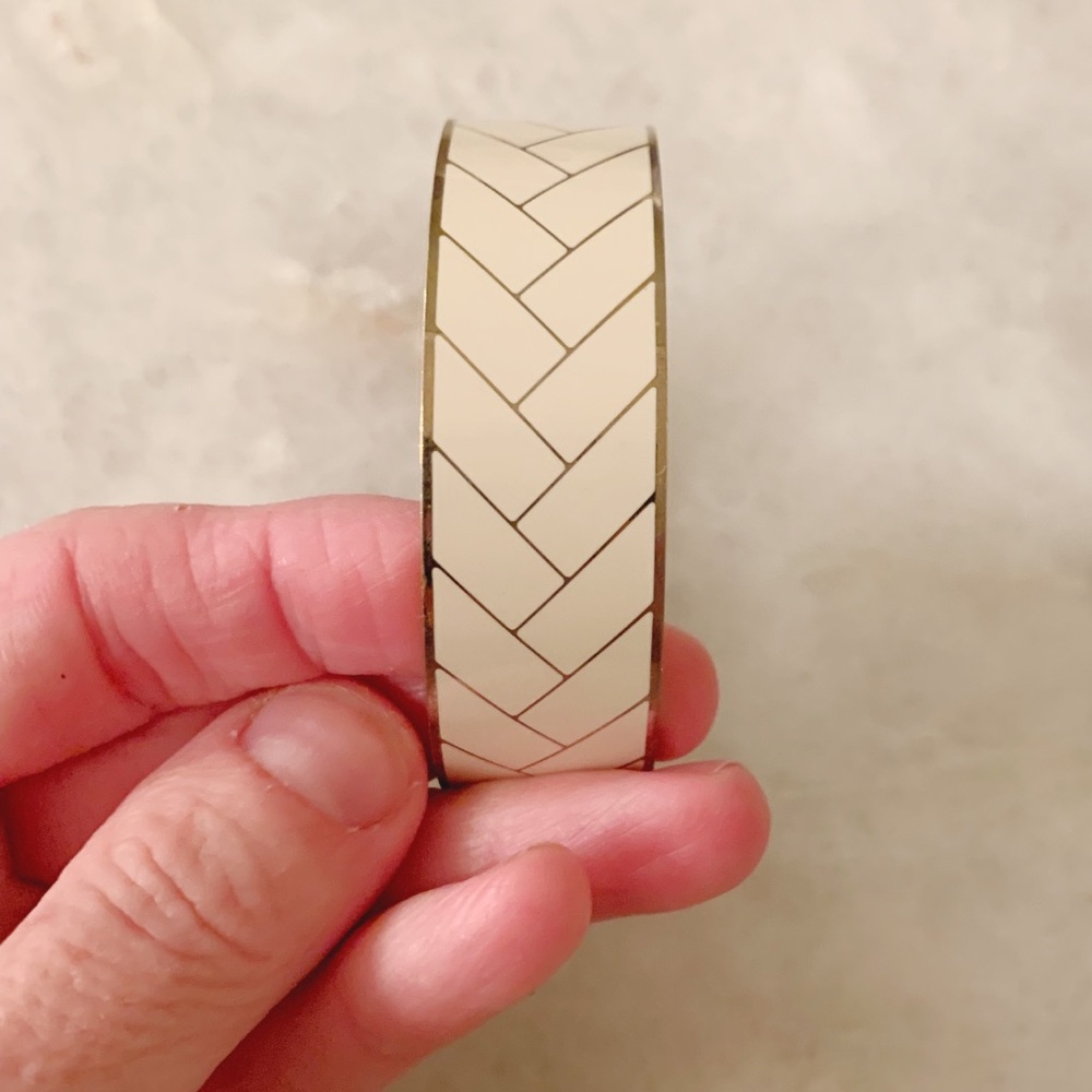 J. Crew white chevron patterned bangle